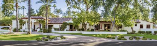Luxury estate with trees and courtyard at Camelback Country Club