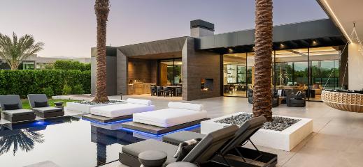 Modern luxury interior with pool views in Paradise Valley